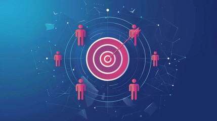Fototapeta premium HRM or Human Resource Management, Magnifier glass focus to manager icon which is among staff icons for human development recruitment leadership and customer target. resume, interview. generate by AI