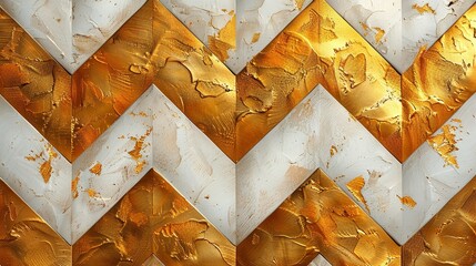 Elegant gold and white chevron pattern, suitable for sophisticated and upscale designs. , Minimalism,