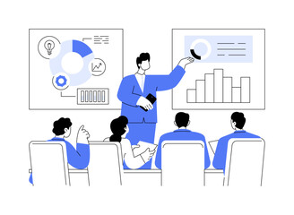 Pitching idea for investor abstract concept vector illustration.