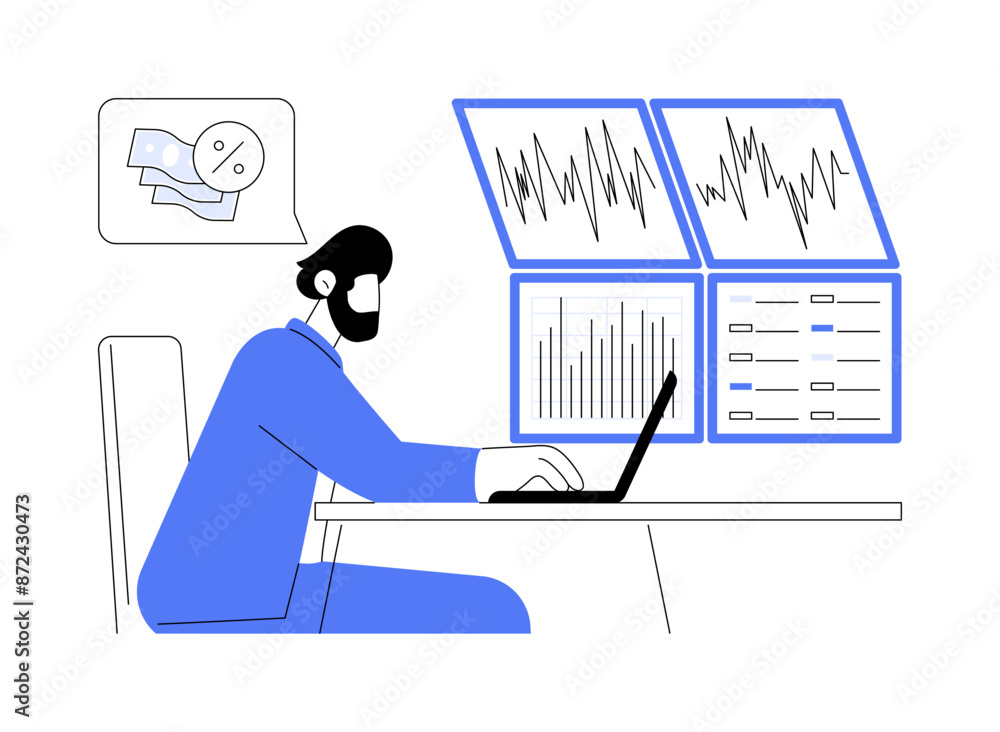 Canvas Prints financial analysis abstract concept vector illustration.