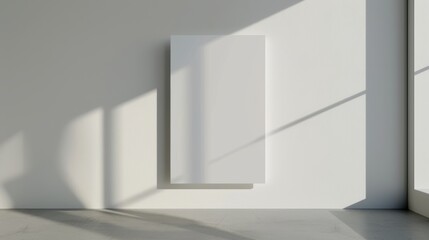 Obraz premium Rectangular white poster tacked to a wall, the poster is new and clean.