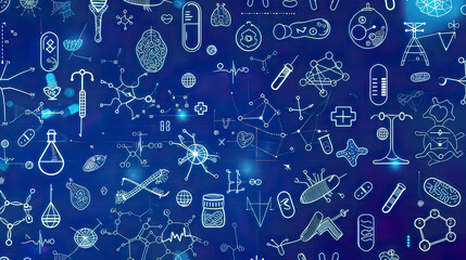 Innovative medical design with healthcare icons pattern modern and clean layout blue hues perfect for medical and technology backgrounds 