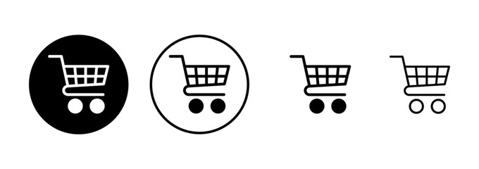 Shopping icon vector isolated on white background. Shopping cart icon. Basket icon. Trolley
