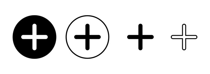 Fototapeta premium Plus Icon vector isolated on white background. Add plus icon. Addition sign. Medical Plus icon