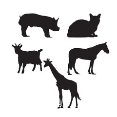 silhouettes of animals in vector format
