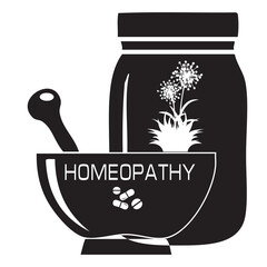 Set symbolizing homeopathy