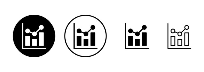 Growing graph Icon vector isolated on white background. Chart icon. Graph vector
