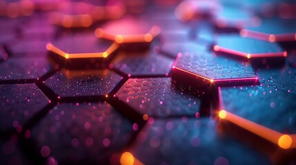 Hexagonal grid texture with detailed linework and subtle gradients, adding depth and complexity to your designs, ideal for tech interfaces and modern illustrations. , Minimalism,