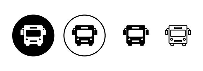 Bus Icon vector isolated on white background. Black bus vector icon