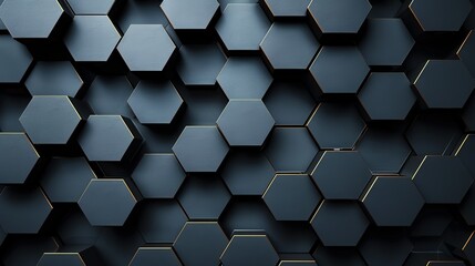 Monochrome hexagonal grid pattern with a sleek and minimalist design, perfect for backgrounds in presentations, tech interfaces, and contemporary art pieces. , Minimalism,