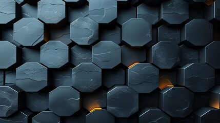 Fototapeta premium Monochrome hexagonal grid pattern with a sleek and minimalist design, perfect for backgrounds in presentations, tech interfaces, and contemporary art pieces. , Minimalism,