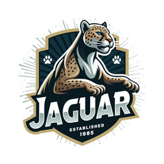 Wonderful jaguar with shield logo design template © creadib