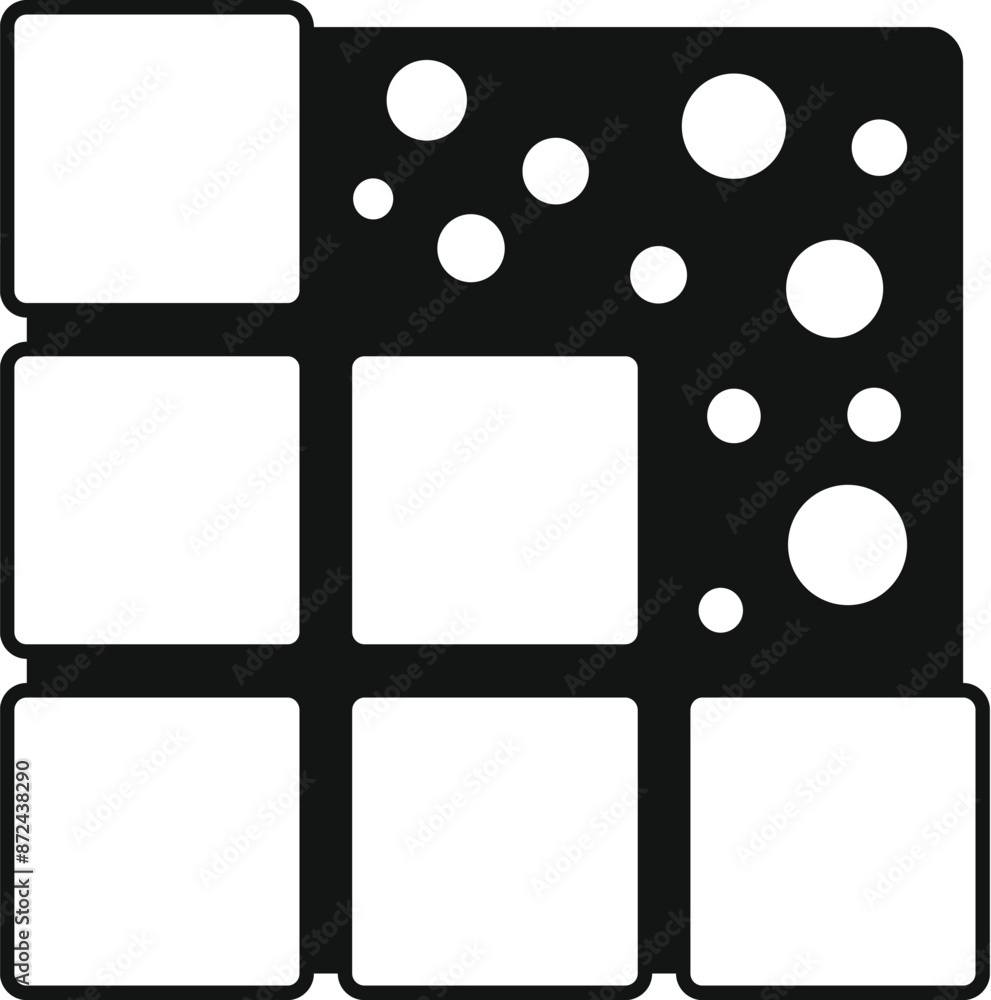 Poster seamless geometric pattern with squares and circles, ideal for backgrounds and creative projects