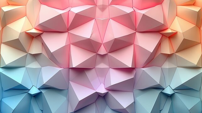 Background texture featuring equilateral triangles in pastel colors, arranged in a seamless pattern, ideal for soft and elegant design themes and stationery. , Minimalism,