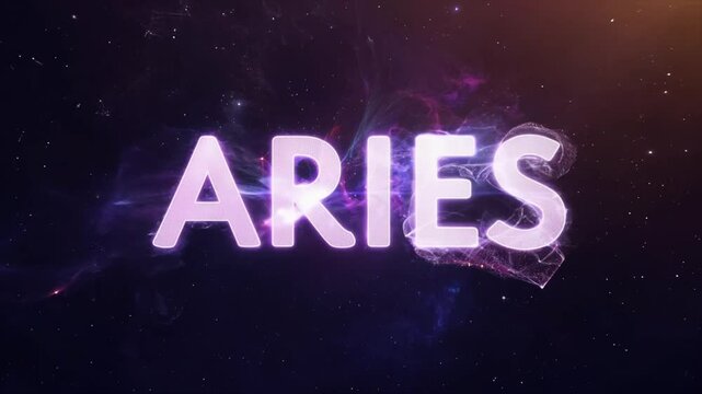 Aries 3D white title with bold letters Generative AI