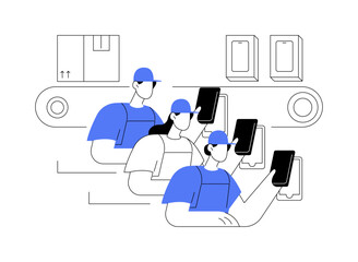 Electronic device packaging abstract concept vector illustration.