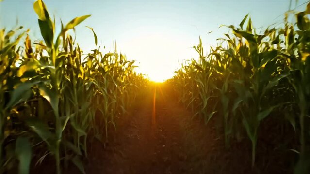 Cornfield point of view agriculture concept Generative AI