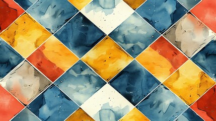 Seamless background texture with diamond-shaped rhombus patterns in a hand-drawn style, providing an artistic and whimsical design for artwork. , Minimalism,