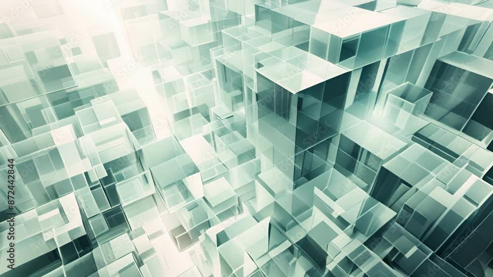 Aufkleber a complex network of rectangular prisms projecting outwards in all directions.