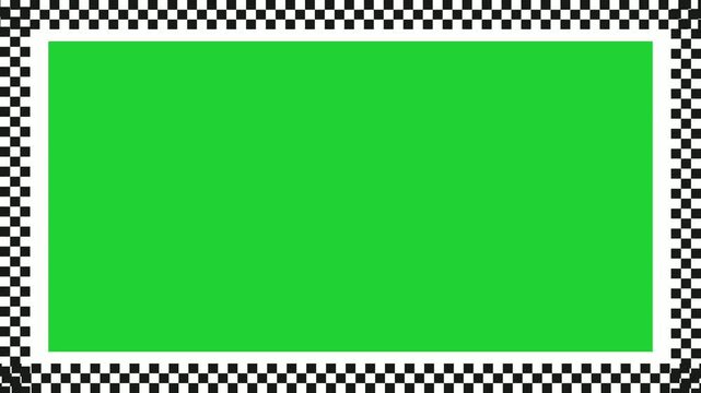 Black and White Green Screen Animated Border, Motion Graphics Asset for Design, Video Streaming and Channels.