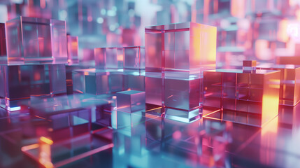 modern wallpaper futuristic tech background with semi transparent cubes, business background 