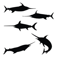 Swordfish Silhouette Vector Illustration Bundle