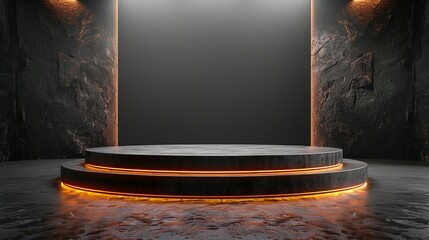 Realistic stage podium mockup with customizable podium perspectives and backdrop blur. , Minimalism,