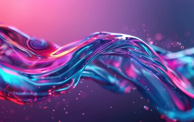 Captivating Abstract Fluid Shapes and Dynamic Holographic Gradients in Vibrant Motion