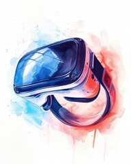 Futuristic Watercolor Tech Gadgets and Devices Digital