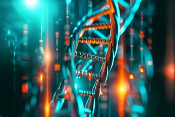 DNA Helix Structure Illustration - Science and Technology, Genetic Research, and Medical Concept