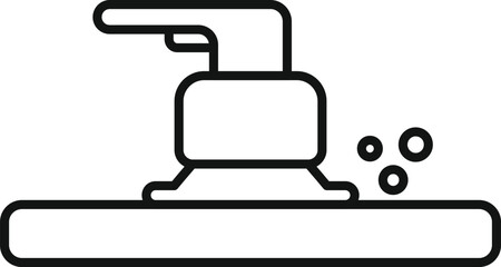 Water tap blowing bubbles outline icon representing plumbing work and household maintenance