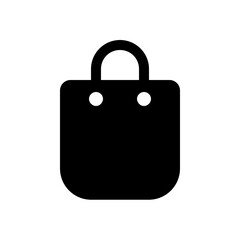 shopping bag flat black icon vector simple illustration
