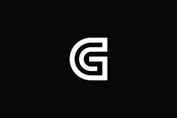 initial letter G C lineart abstract minimal logo, letter C G  Minimal awesome trendy professional logo design template on black background logo for finance, corporate and construction business