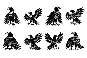 Eagle silhouette vector art illustration