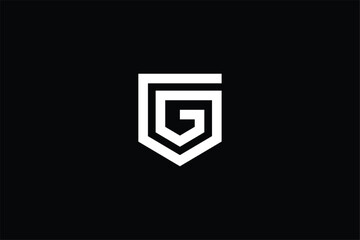 letter G shield icon royal banner badge security or protection logo, letter GC arrow icon  Minimal elegant monogram art logo Outstanding professional trendy awesome artistic gc cg g c