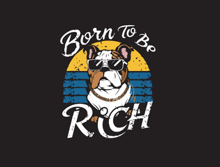 a cute bulldog wearing sunglasses