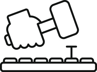Hand is lifting a dumbbell weight over a computer keyboard, symbolizing the concept of fitness