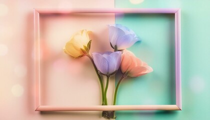 tulips on a blue background