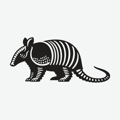 Print Captivating Armadillo Silhouette, A Majestic Representation of Nature's Unique Armor