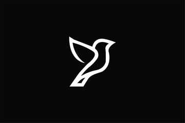 silhouette of a bird, bird line icon logo vector design, creative linear bird logo design, abstract image of a hummingbird bird, Blackbird Modern abstract Elegant Stock