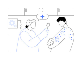 Skin rash abstract concept vector illustration.