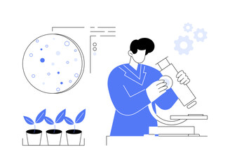 Study microorganisms abstract concept vector illustration.