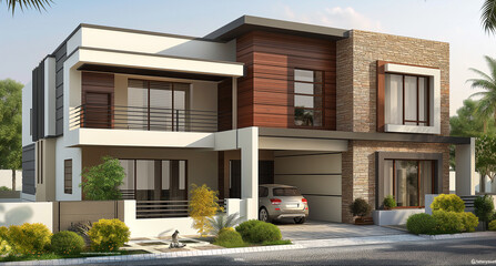 modern home front elevation exterior architecture design concept