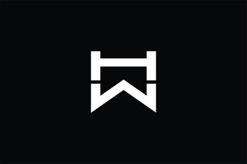 letter HM MH WH alphabet icon bridge modern abstract logo, letter HM mirror reflex logo, reflex of letter MH HM logo