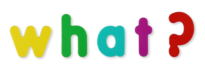 What word in coloured magnetic letters