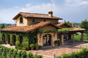 Italian Villa with Lush Greenery