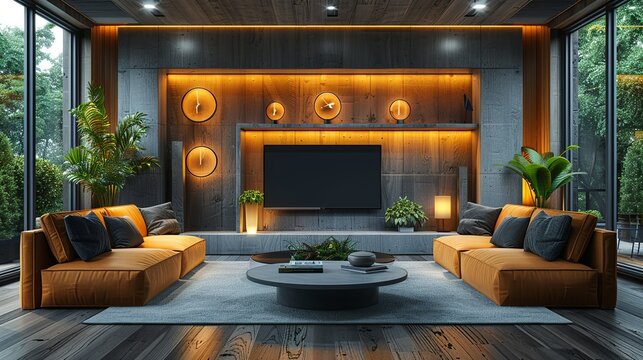 Startup pitch stage mockup with investor panel, startup logos, and pitch deck presentations. , Minimalism,