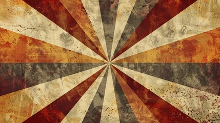 Vintage Sunburst Background with Grunge Texture