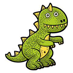 Stuffed soft toy dinosaur sketch engraving PNG illustration. T-shirt apparel print design. Scratch board imitation. Black and white hand drawn image.