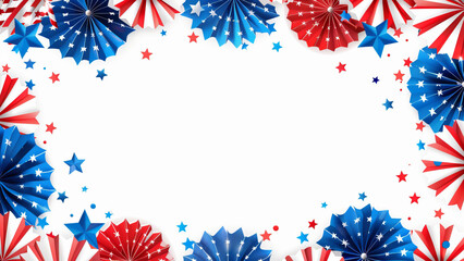 Obraz premium Festive Red, White, and Blue Decorations with Stars for Patriotic Celebrations